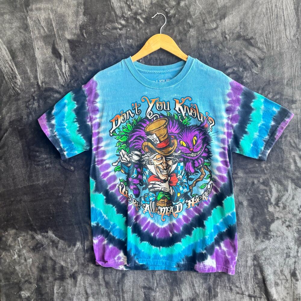 Liquid Blue Tye-Dye Alice In Wonderland Size: Large